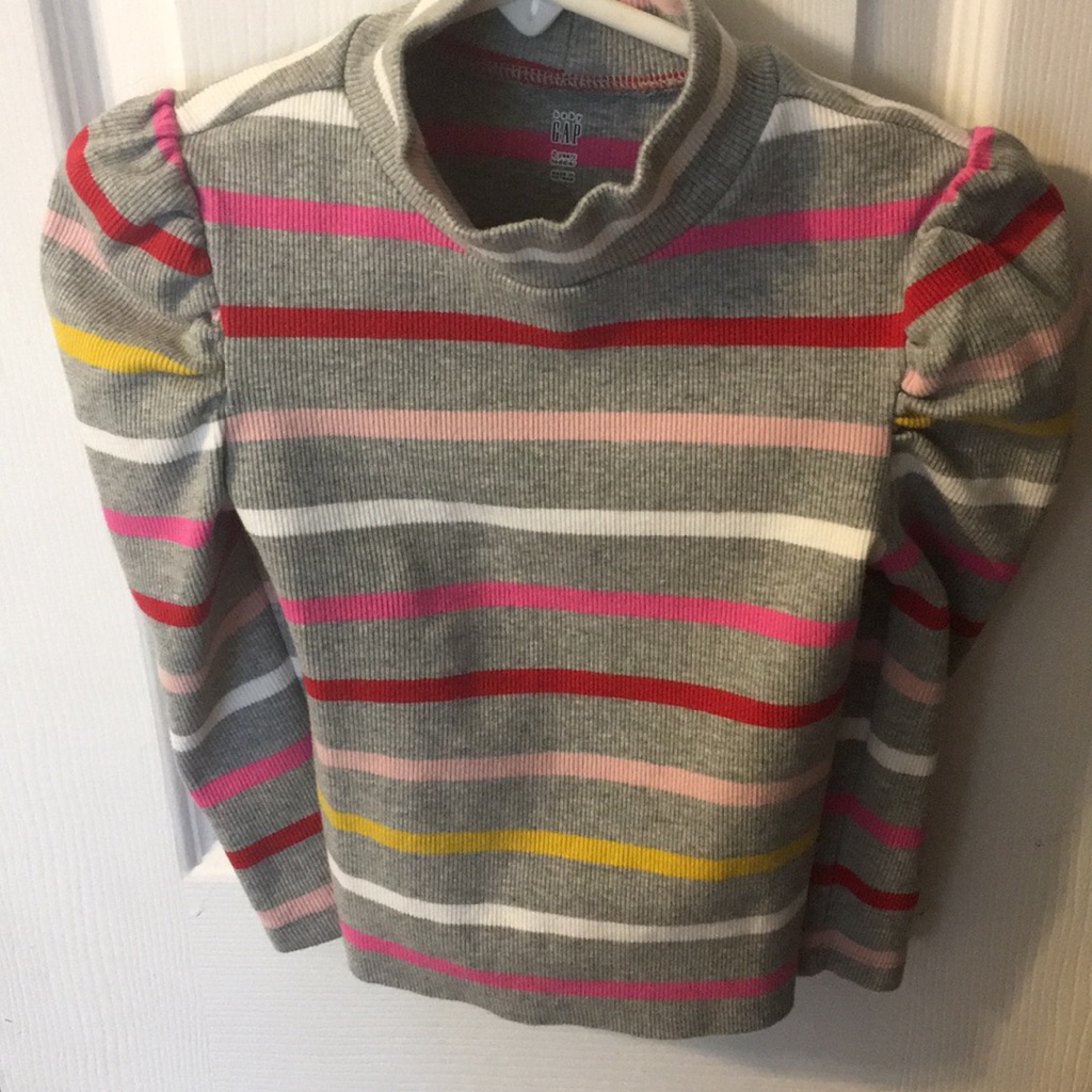 Striped Long Sleeve With Puffy Shoulder Detail